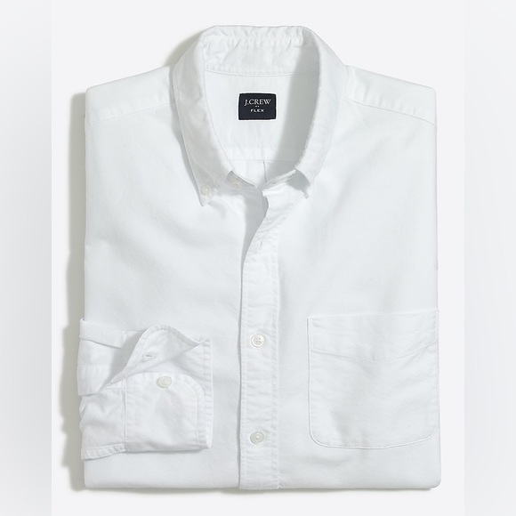 J.Crew Factory Flex Oxford Button Down Shirt, Small, White. - Picture 3 of 3